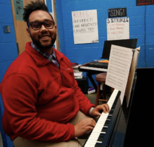 music student teaching at middle school