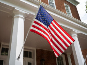 American flag at Old College