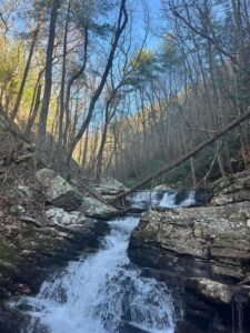 outdoor club goes hiking in mountains of Cherokee Forest