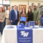 Tennessee Wesleyan students at a Tellico signing