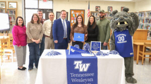 Tennessee Wesleyan students at a Tellico signing