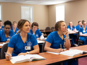 Nursing students at Tennessee Wesleyan University in lecture