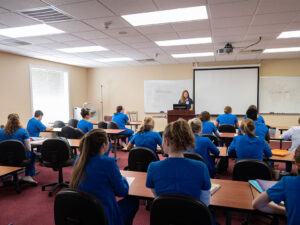 Class of nursing students at Tennesssee Wesleyan in class