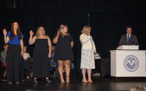 SGA Officers taking oath at Honors Day